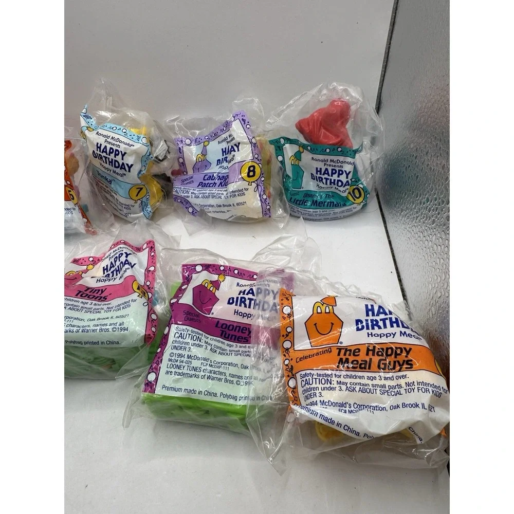 McDonald's 1994 Happy Birthday LOT OF 10 Happy Meal Toys sealed Fast Shipping
